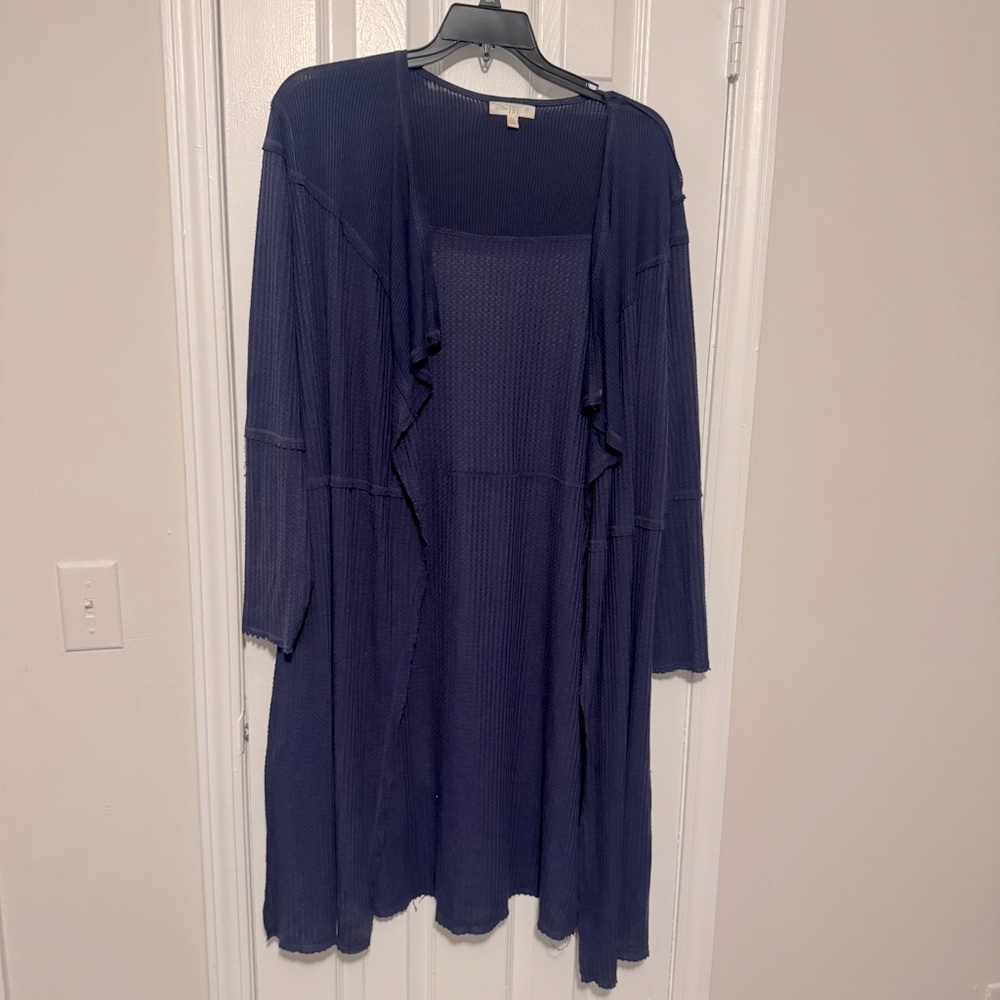 Love Fire 2X navy long cardigan